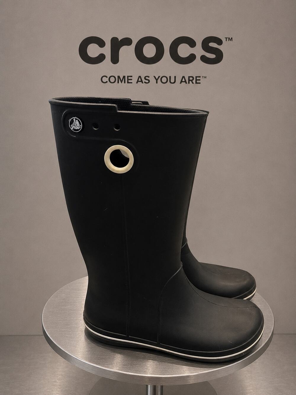 Crocs Crocband Jaunt Tall Black Rain Boots Waterproof Women’s W8